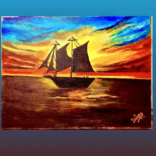 Serene Sunset and Sail