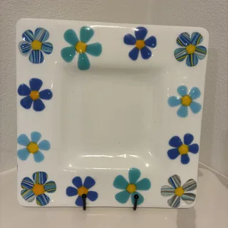 Blue Flowers on a White Background